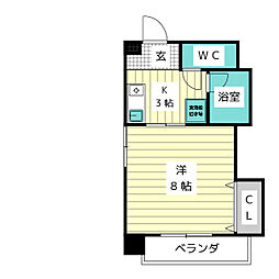 サクセス高針 1Kの間取図画像