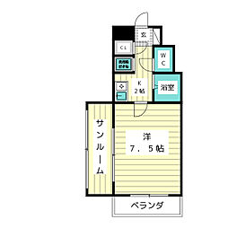 大旺高針ビル 1Kの間取図画像