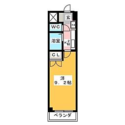 シテイライフ田代 1Kの間取図画像