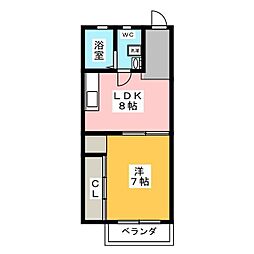 RenoBase本山 1DKの間取図画像
