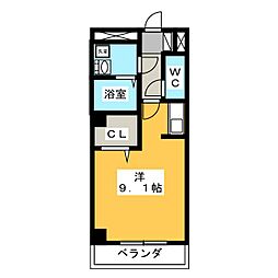 ダルウィニー 1Kの間取図画像