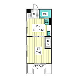 第二高正ビル 1DKの間取図画像
