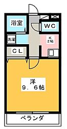 大林ハウス 1Kの間取図画像