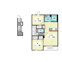 クロッシュ 2LDKの間取図画像