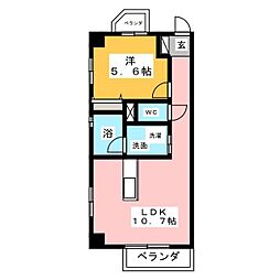 味仙第3ビル 1LDKの間取図画像