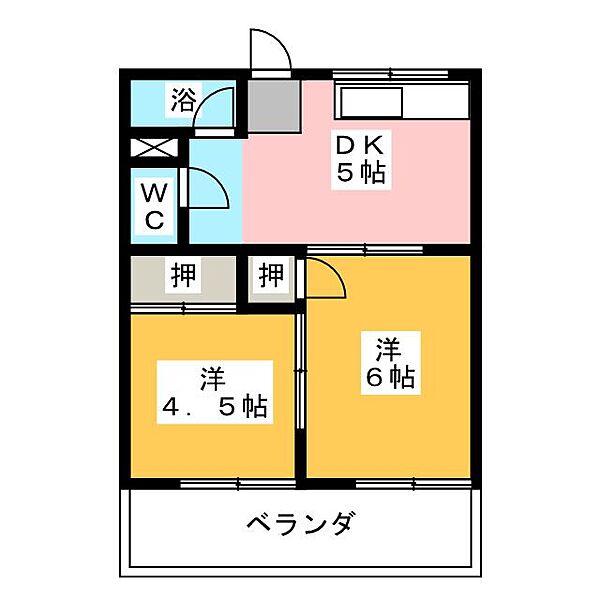 コーポアムール ｜愛知県名古屋市守山区幸心４丁目(賃貸アパート2DK・2階・35.00㎡)の写真 その2