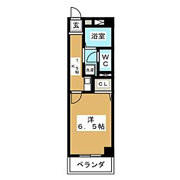 シャンボール石川 1Kの間取図画像