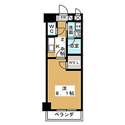 パークレジデンス上飯田駅前 4階1Kの間取り