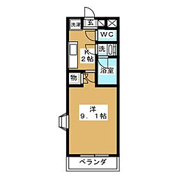 セレスティアル大曽根 1階1Kの間取り