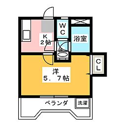 シティービル大曽根21 1Kの間取図画像