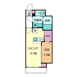 シュガーヒルズ大曽根テラス 7階1LDKの間取り