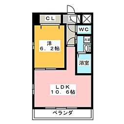 サンシャイン 3階1LDKの間取り