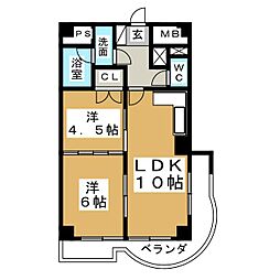 メゾンエトワール 2LDKの間取図画像