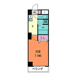 ハイツ相 1Kの間取図画像