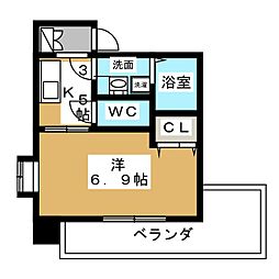 Square大曽根 1Kの間取図画像