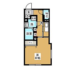 LUORE大曽根 1Kの間取図画像