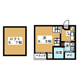 レクセラ 1Kの間取図画像