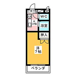 エトアール大幸 1Kの間取図画像