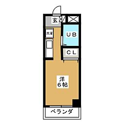 グリーンポート35 ワンルームの間取図画像