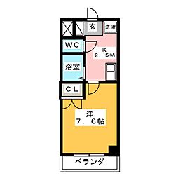 メゾン大橋 1Kの間取図画像