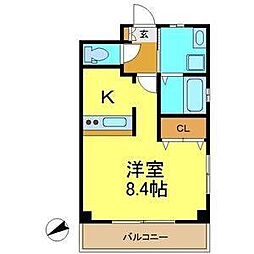 アネックスM&K 1Kの間取図画像