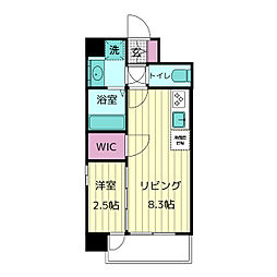 名古屋市東区矢田南2丁目マンション 1LDKの間取図画像