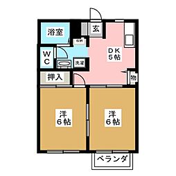 東洋ハイツ 2Kの間取図画像