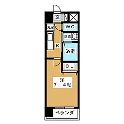 ウェルアップ 1Kの間取図画像