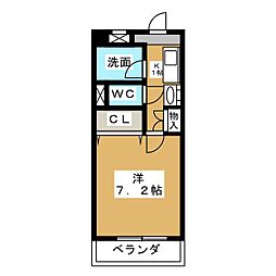クラフトアルス 1Kの間取図画像