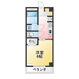 ザイテツマンション 1Kの間取図画像