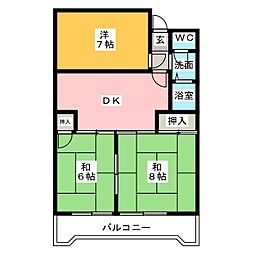 カルチャー八竜 3DKの間取図画像