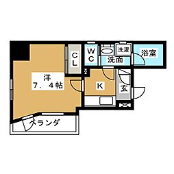 アールズテラス大曽根 1Kの間取図画像