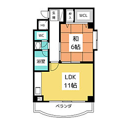 ハイム旭丘 1LDKの間取図画像