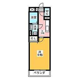 RIZEXIADOME 1Kの間取図画像
