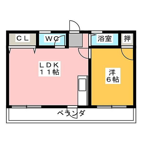 マウンテンハイツ西原 ｜愛知県名古屋市西区西原町(賃貸マンション1LDK・3階・41.25㎡)の写真 その2