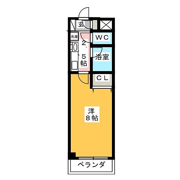 レージュウエスト ｜愛知県名古屋市西区山木１丁目(賃貸マンション1K・3階・24.98㎡)の写真 その2