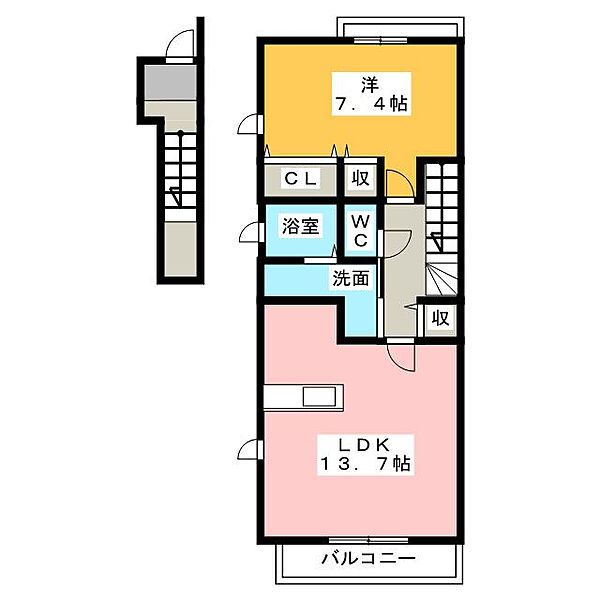 コンフォートII 202｜愛知県名古屋市西区大野木４丁目(賃貸アパート1LDK・2階・52.31㎡)の写真 その2