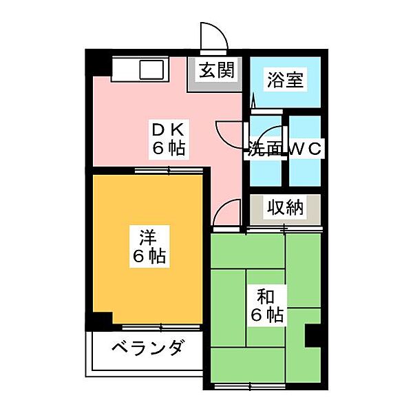 第一コーポ千代 305｜愛知県名古屋市西区八筋町(賃貸マンション2DK・3階・36.70㎡)の写真 その2