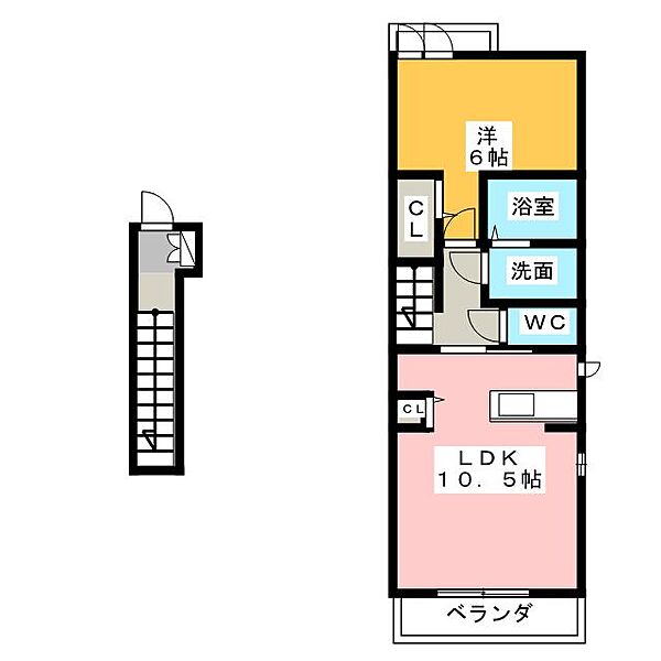 Rose玉池 201｜愛知県名古屋市西区玉池町(賃貸アパート1LDK・2階・44.97㎡)の写真 その2