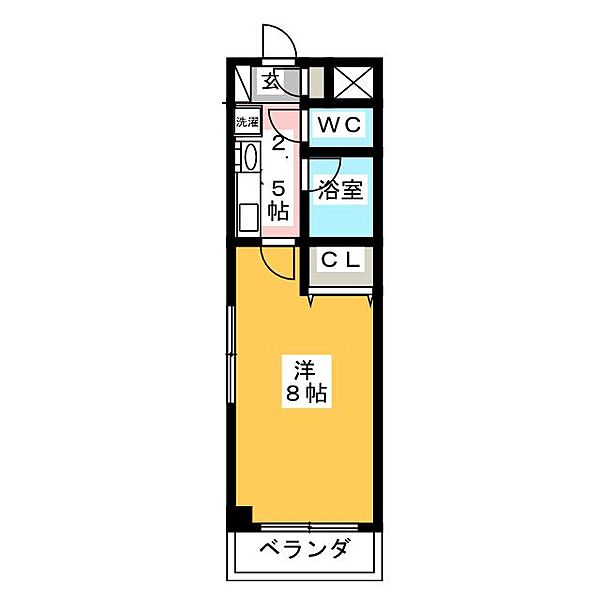 レージュウエスト 201｜愛知県名古屋市西区山木１丁目(賃貸マンション1K・2階・24.88㎡)の写真 その2