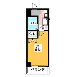 コーポレーショントキワ 3階1Kの間取り