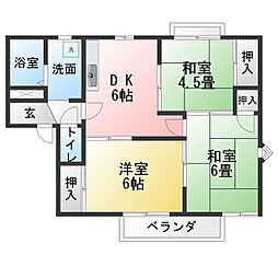 アネックス末広 3DKの間取図画像
