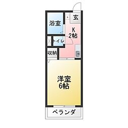 シティハイムサンライズハウス 1Kの間取図画像