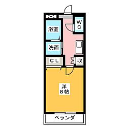 プルメリア.M 1Kの間取図画像