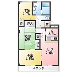 マロンステージB 3LDKの間取図画像