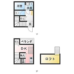 ジョイハーモニー南川町 1Kの間取図画像