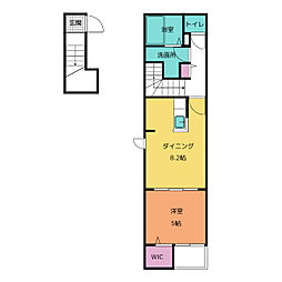 ノール・ラヴァン2 1LDKの間取図画像
