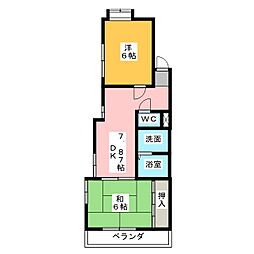 第1シャトープレドパーク 2DKの間取図画像