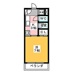 サングリーン庄内 1Kの間取図画像