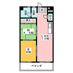 青木ビル 2LDKの間取図画像